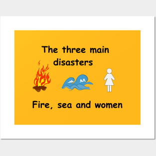 Fire, woman and sea Posters and Art